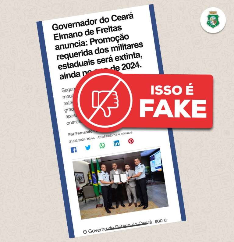 SSPDS desmente informação falsa sobre extinção de promoções de militares do Ceará