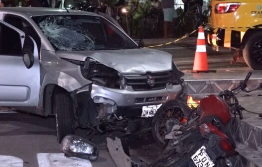 Trio rouba carro de motorista por aplicativo e atropela motociclista ao fugir da polícia