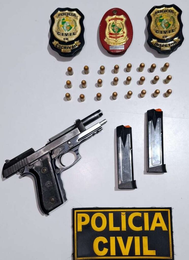 Integrante de grupo criminoso é preso com pistola e munições em Guaiúba