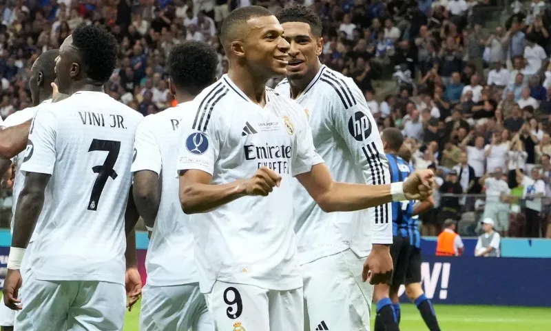 Real Madrid vence Atalanta, conquista Supercopa da Europa e Mbappé deixa sua marca na final