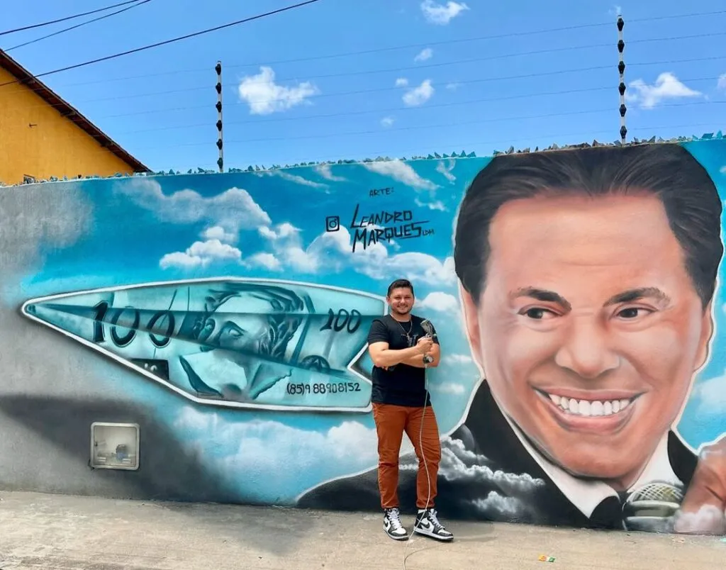 Silvio Santos ganha mural no Ceará com homenagem de fã; confira a obra