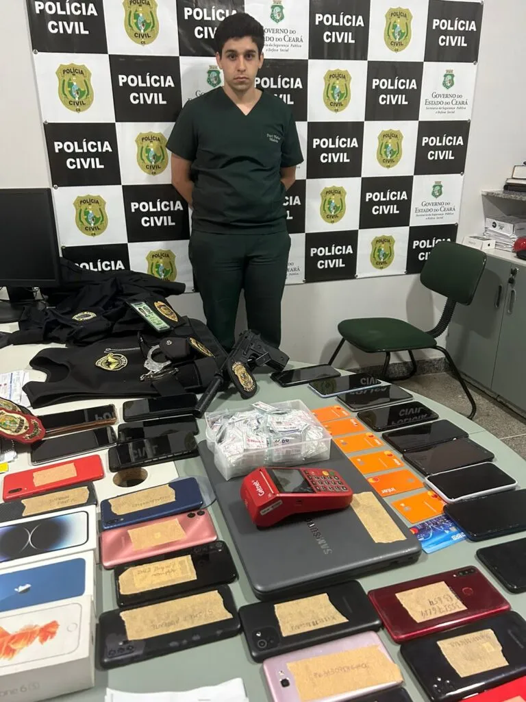 Estudante de medicina é preso por se passar por policial civil em Fortaleza