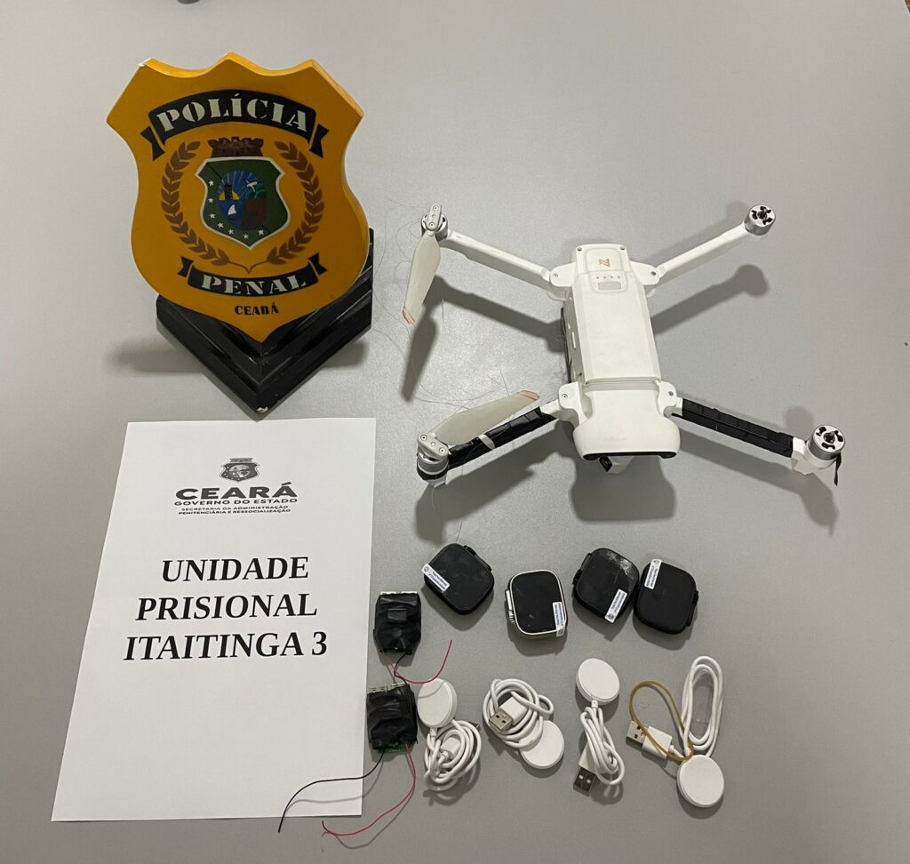 Policiais derrubam drone usado em tentativa de contrabando para presídio no Ceará; vídeo