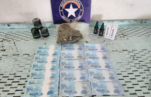 Receita Federal apreende 1 kg de skunk e R$ 2.000 em cédulas falsas no Aeroporto de Fortaleza