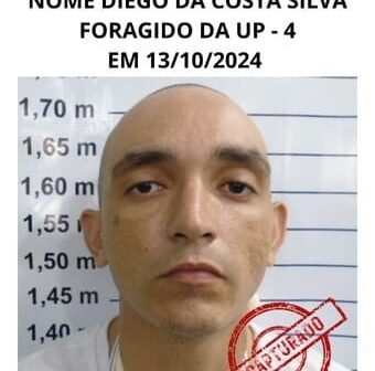 Polícia recaptura um dos cinco detentos que fugiram de unidade penitenciária em Itaitinga/CE