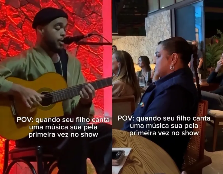 Preta Gil se emociona ao ver o filho cantar música dela em show pela primeira vez