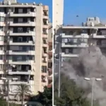 Vídeo mostra bombardeio com míssil que fez prédio desabar em Beirute