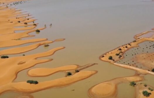 Chuva forma lagoas entre as dunas do deserto do Saara após tempestade; confira o vídeo