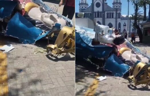 Estátua de Nossa Senhora de Nazaré, de 14 metros, desaba no Montese, em Fortaleza