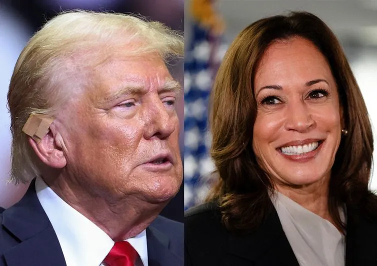 Trump tem vantagem sobre Kamala na apuração dos votos, diz projeção parcial