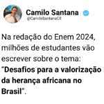 “Desafios para a valorização da herança africana no Brasil” é o tema da redação do Enem 2024