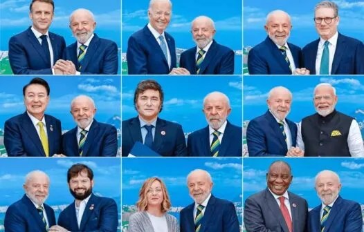 G20: Em fotos com chefes de Estado, Lula sorri com todos, menos com Milei