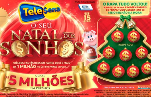 Tele Sena de Natal: resultado do 1º sorteio de hoje, domingo (24/11)