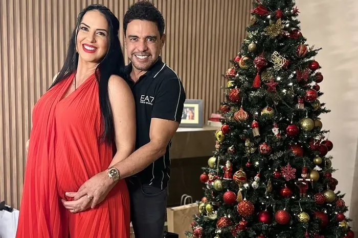 Graciele Lacerda prega peça em Zezé de Camargo na noite de Natal