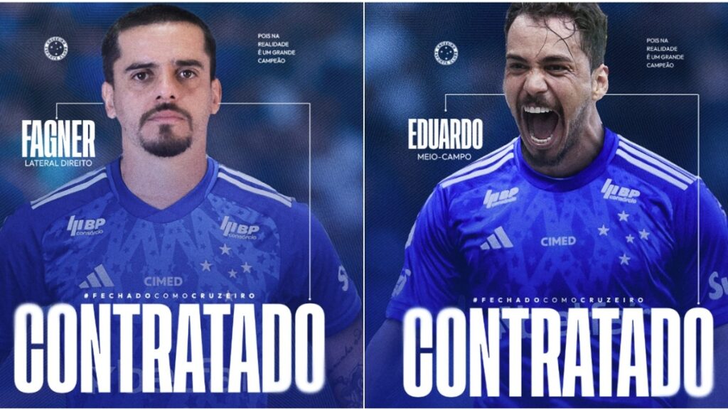 Cruzeiro anuncia as contratações do corintiano Fagner e o meia Eduardo