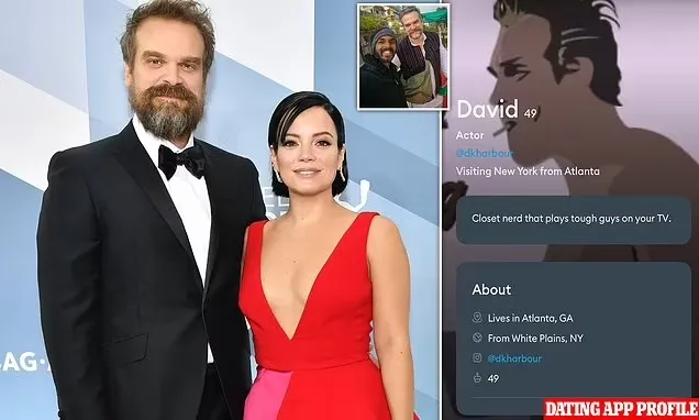 Lily Allen descobre perfil de David Harbour em app de namoro e termina casamento