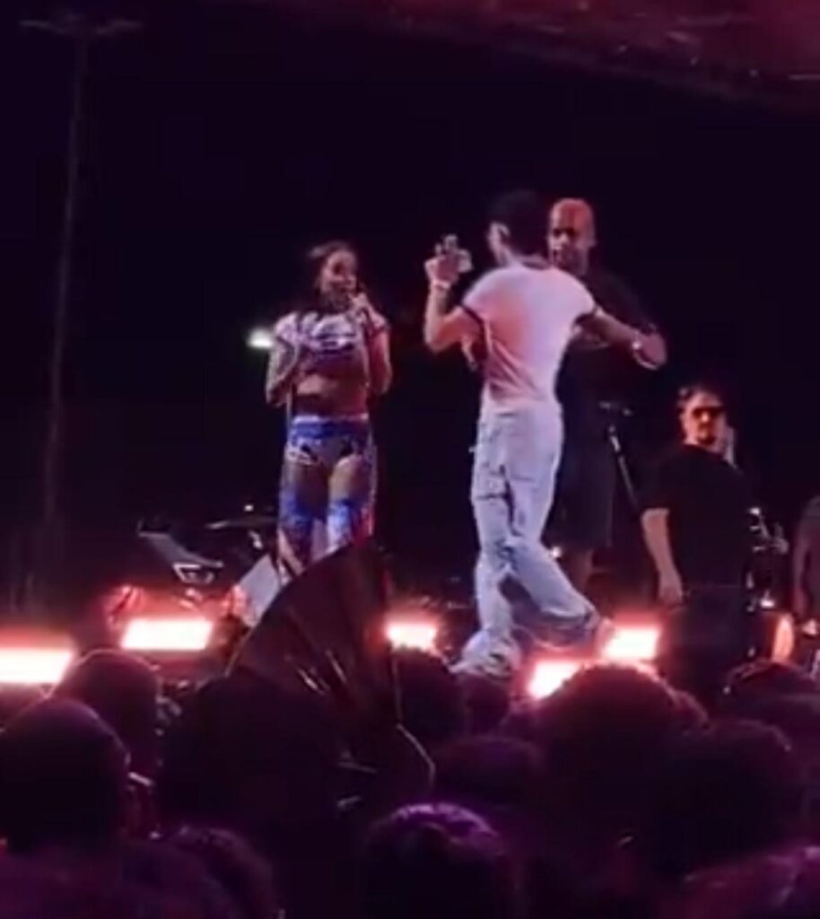 Anitta se irrita e dá bronca em fã que invadiu palco durante o seu show