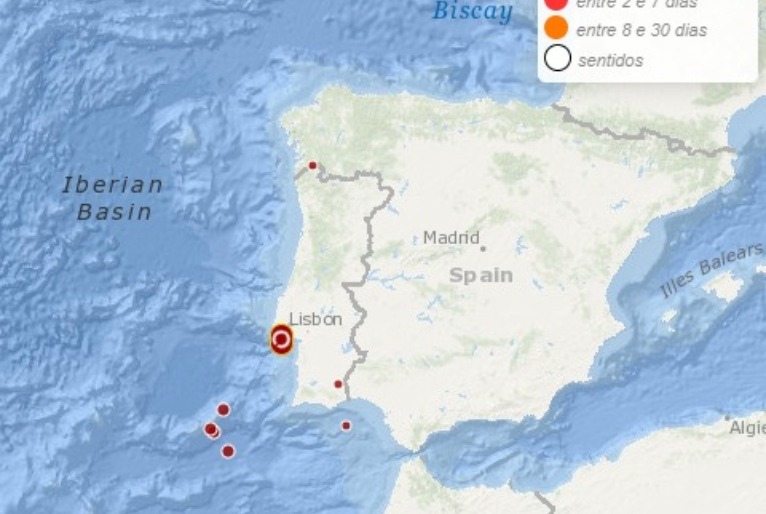 Terremoto de escala 4,7 atinge Portugal nesta segunda-feira (17)