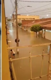 Chuva de 161 mm em Várzea Alegre deixa casas alagadas, animais ilhados e moradores com prejuízos