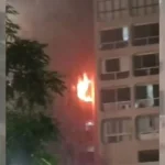 Incêndio é registrado em edifício residencial na Av. Abolição, em Fortaleza