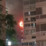 Incêndio é registrado em edifício residencial na Av. Abolição, em Fortaleza