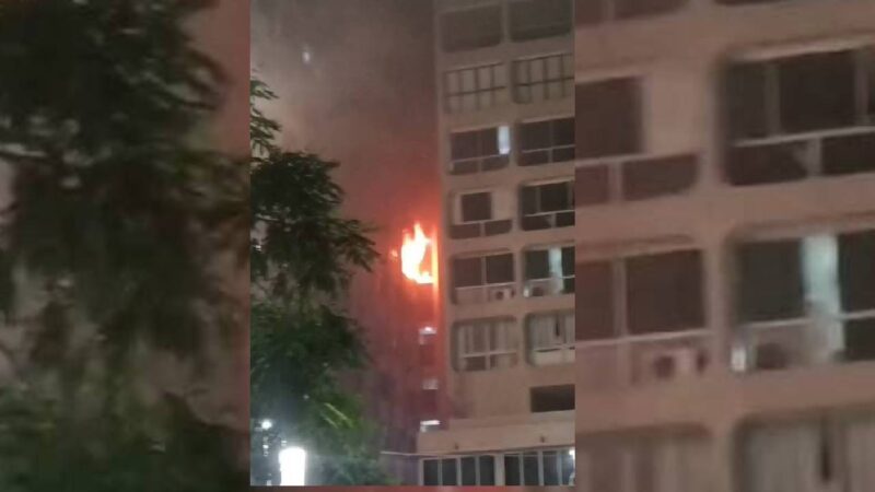 Incêndio é registrado em edifício residencial na Av. Abolição, em Fortaleza