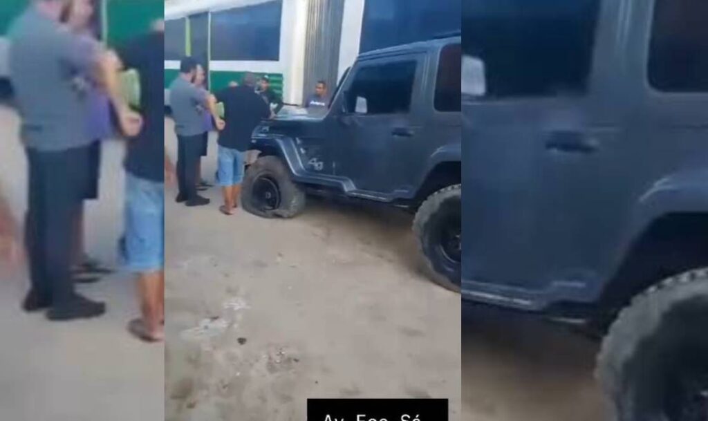 VLT e carro de passeio colidem em passagem de nível em Fortaleza