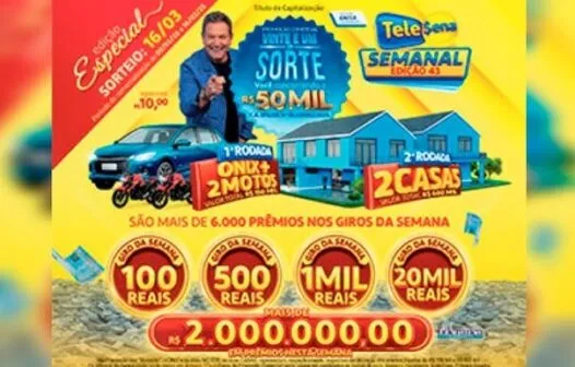 Tele Sena Semanal: confira o resultado de hoje, domingo (16/03)