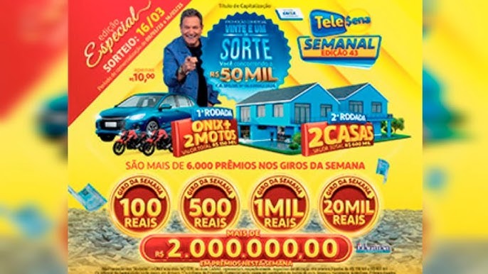 Tele Sena Semanal: confira o resultado de hoje, domingo (16/03)