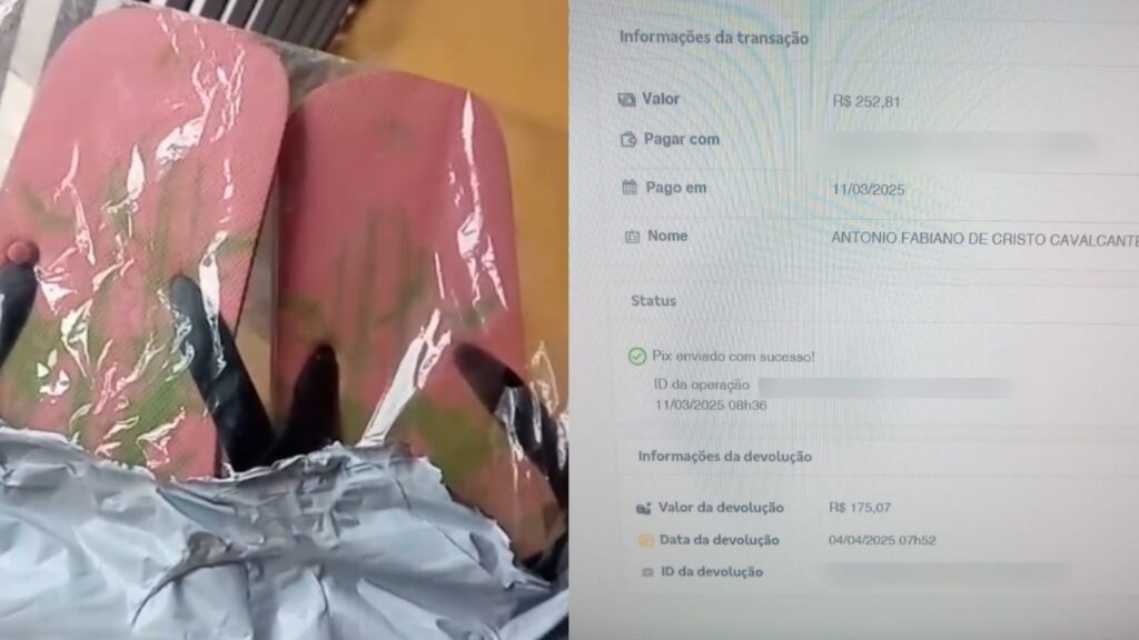 Pai compra berço pela internet e recebe par de chinelos em Fortaleza; vídeo