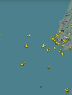 Apagão em Portugal e Espanha faz aviões “desaparecerem” de plataforma de monitoramento