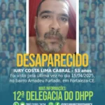 Família procura por homem desaparecido em Fortaleza e pede ajuda para encontrá-lo