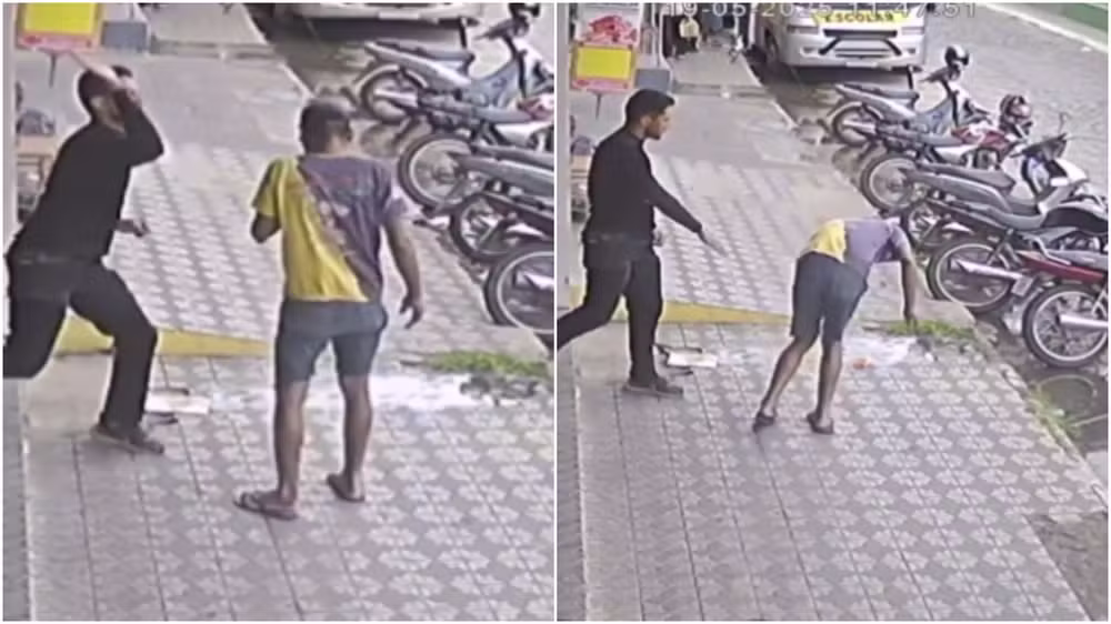 Segurança agride homem com tapa em corredor comercial de Brejo Santo (CE)