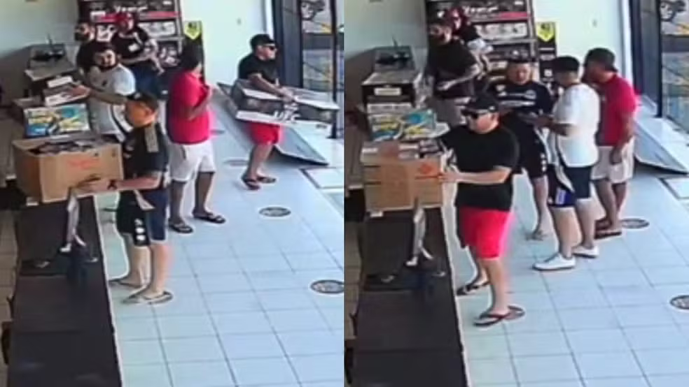 Torcedores do Colo-Colo são flagrados furtando fogos de artifício em loja de Fortaleza