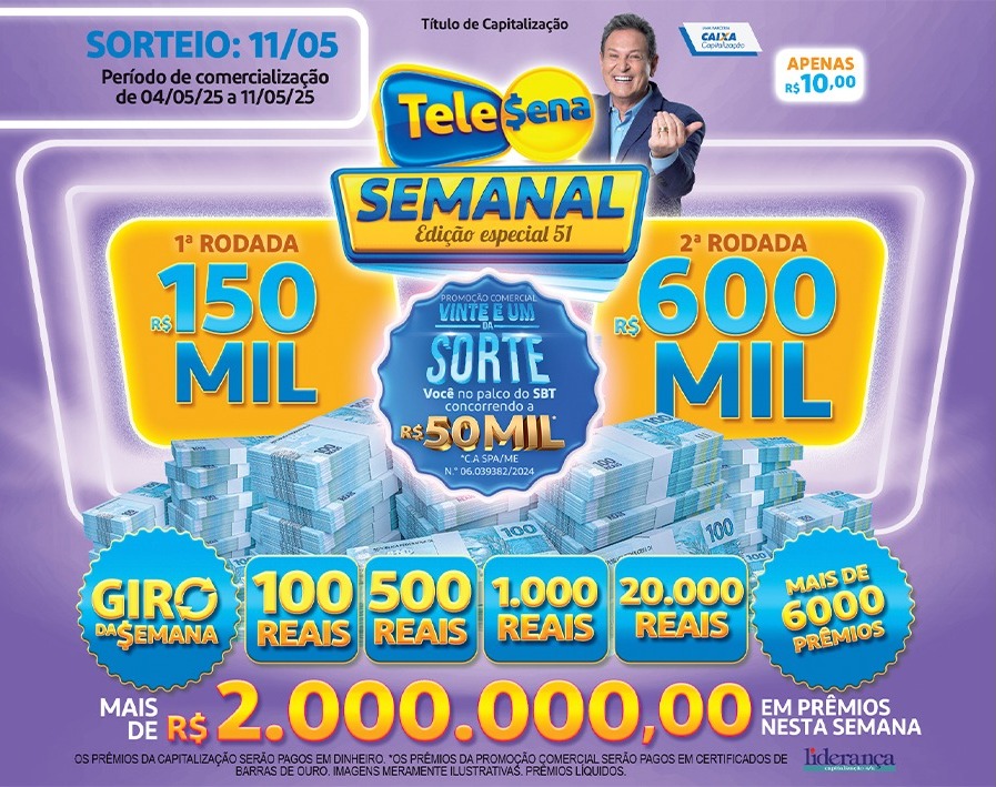 Tele Sena Semanal: confira o resultado de hoje, domingo (11/05)