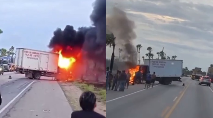 Motociclista morre carbonizado após acidente envolvendo caminhão em Caucaia, no Ceará