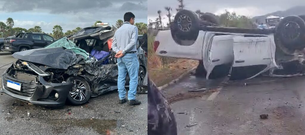 Homem morre em acidente com capotamento em rodovia em Caucaia, no Ceará