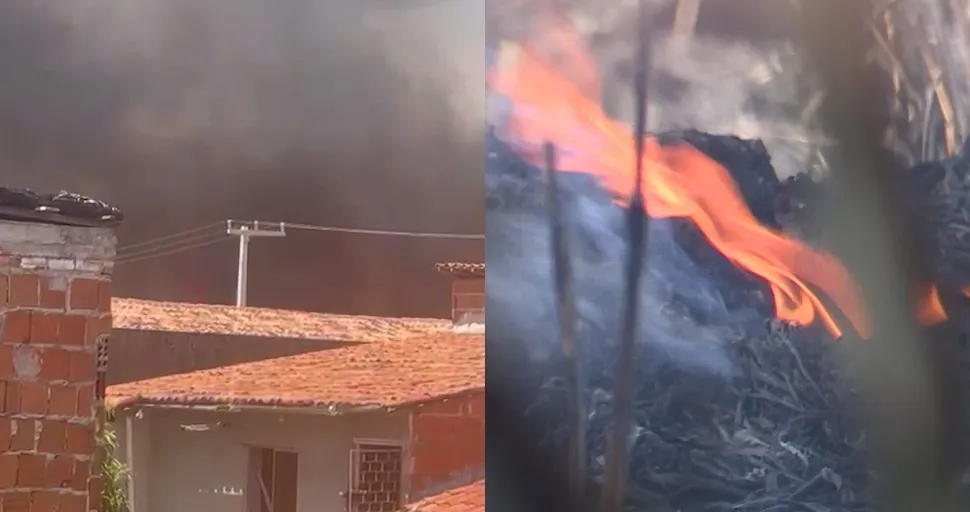 Incêndio é registrado em terreno de aeródromo em Fortaleza