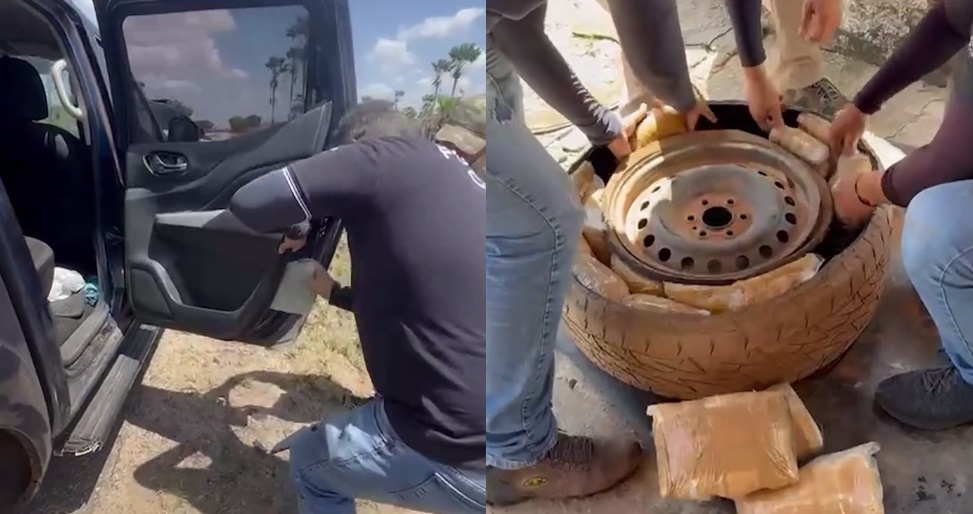 Homem é preso no Ceará com 45 kg de drogas escondidas em portas e pneus de carro