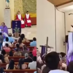 Criança pede para padre ‘abençoar’ gato durante missa no Ceará e cena diverte fiéis; vídeo