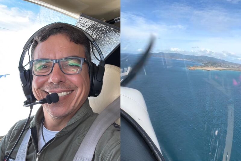 Primeira parada fora do Brasil: piloto cearense chega ao Caribe em expedição