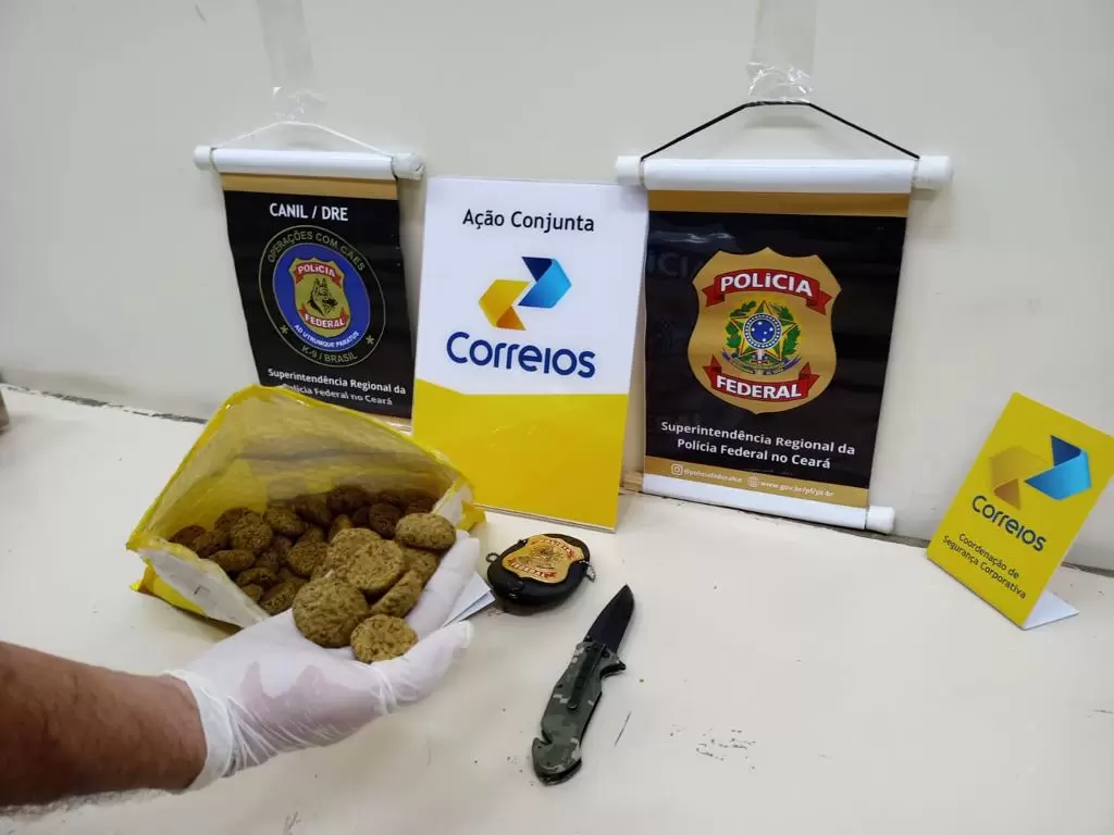 Haxixe e maconha são apreendidas em encomendas postais, em Fortaleza