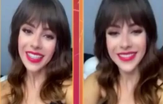 Sandy exibe novo visual: cabelo escuro e com franja