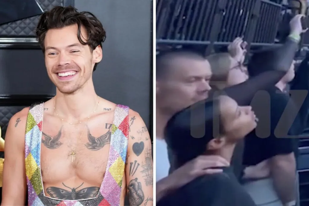 Com suposta namorada, Harry Styles surge com a cabeça raspada em show do U2