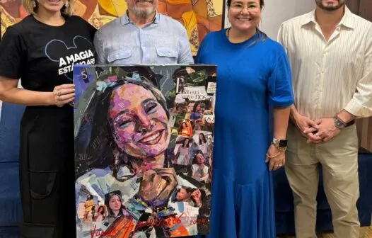 Artista plástico homenageia Sofia Valim em quadro feito com colagens