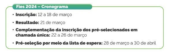 Começa a complementação das inscrições do Fies 2024