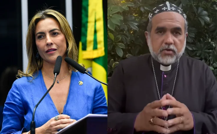 Soraya Thronicke se reencontra com Padre Kelmon em conversa descontraída no Senado nesta terça-feira (7)