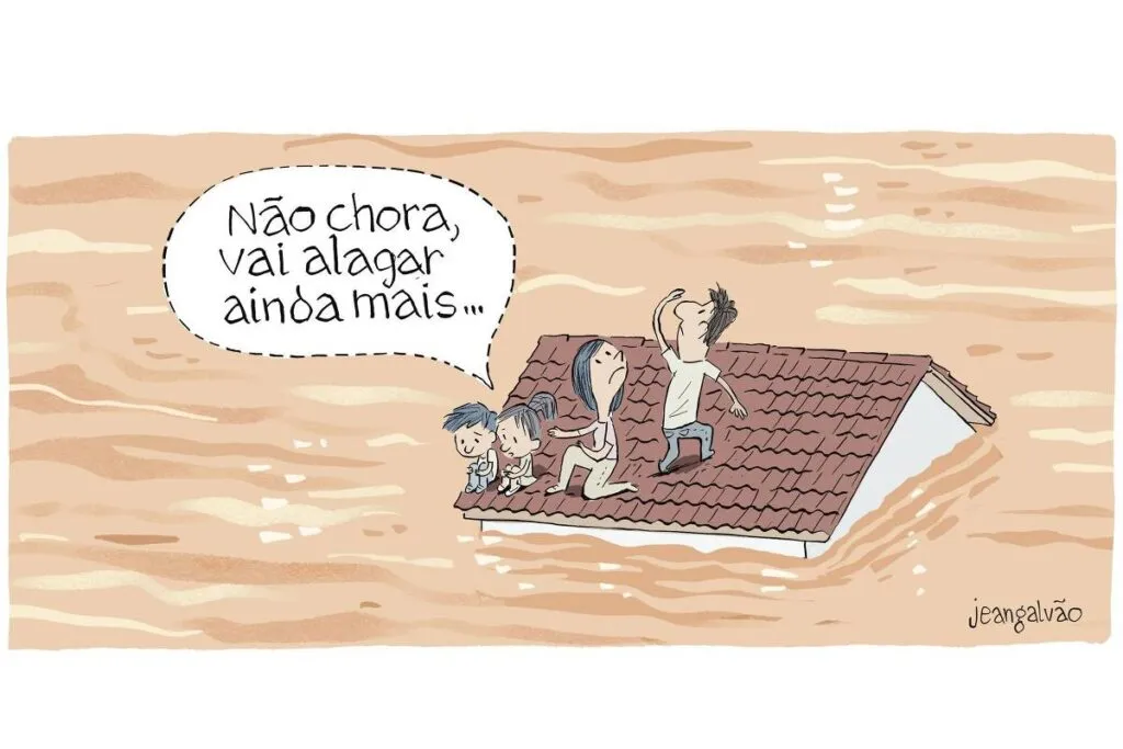 Jean Galvão, da Folha de São Paulo, pede desculpas por charge sobre chuvas no RS