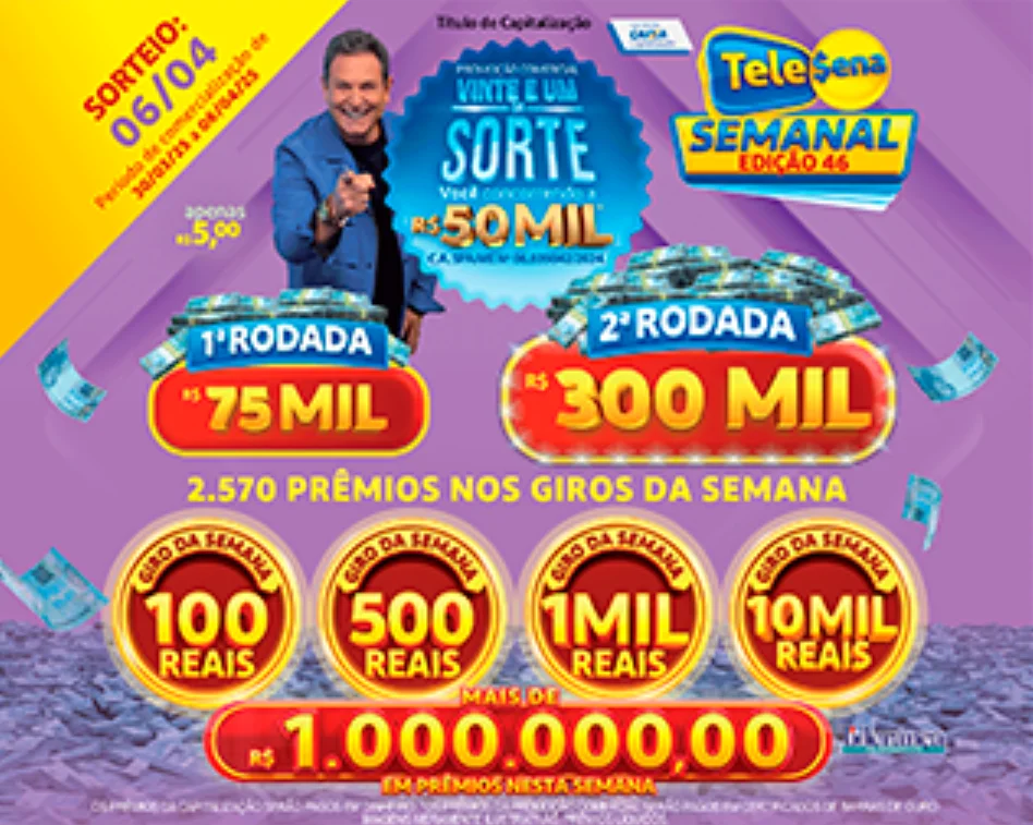 Tele Sena Semanal: confira o resultado de hoje, domingo (06/04)