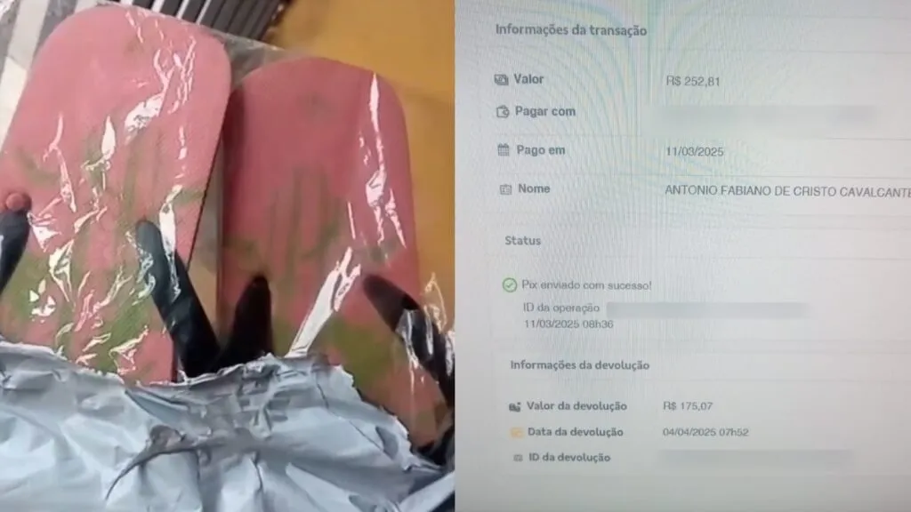 Pai compra berço pela internet e recebe par de chinelos em Fortaleza; vídeo